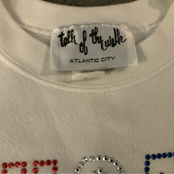 TALK OF THE WALK / AC White Sweatshirt U.S.A Sz Large - Picture 8 of 8